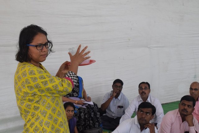 Seema giving intructions.